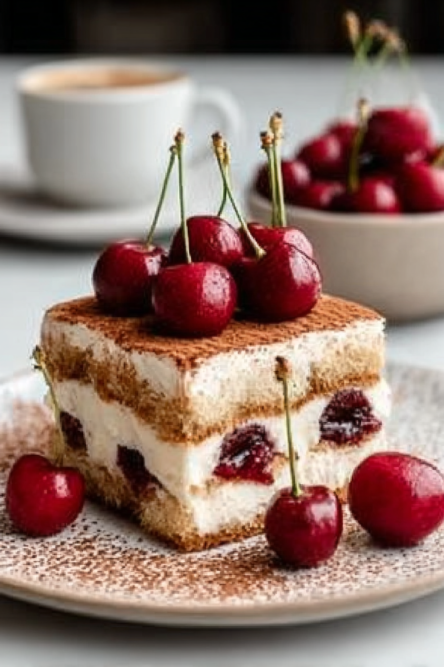 Cherry Almond extract with sugar syrup Tiramisu image 2