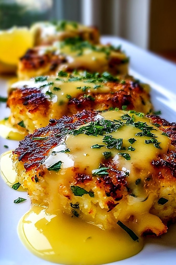 Cheddar Bay Crab Cakes with Lemon Butter Drizzle image 2