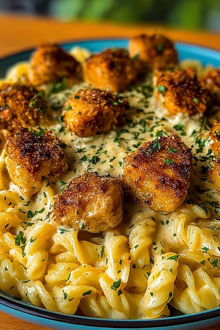 Creamy Jalapeño Garlic Chicken Bites with Twisted Cheddar Cajun Pasta image 2