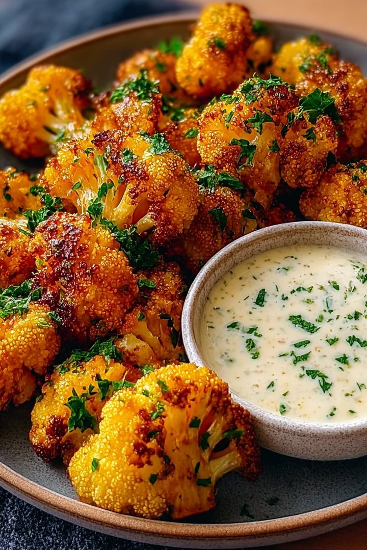 Crispy Baked Cauliflower Bites with Garlic Sauce image 2