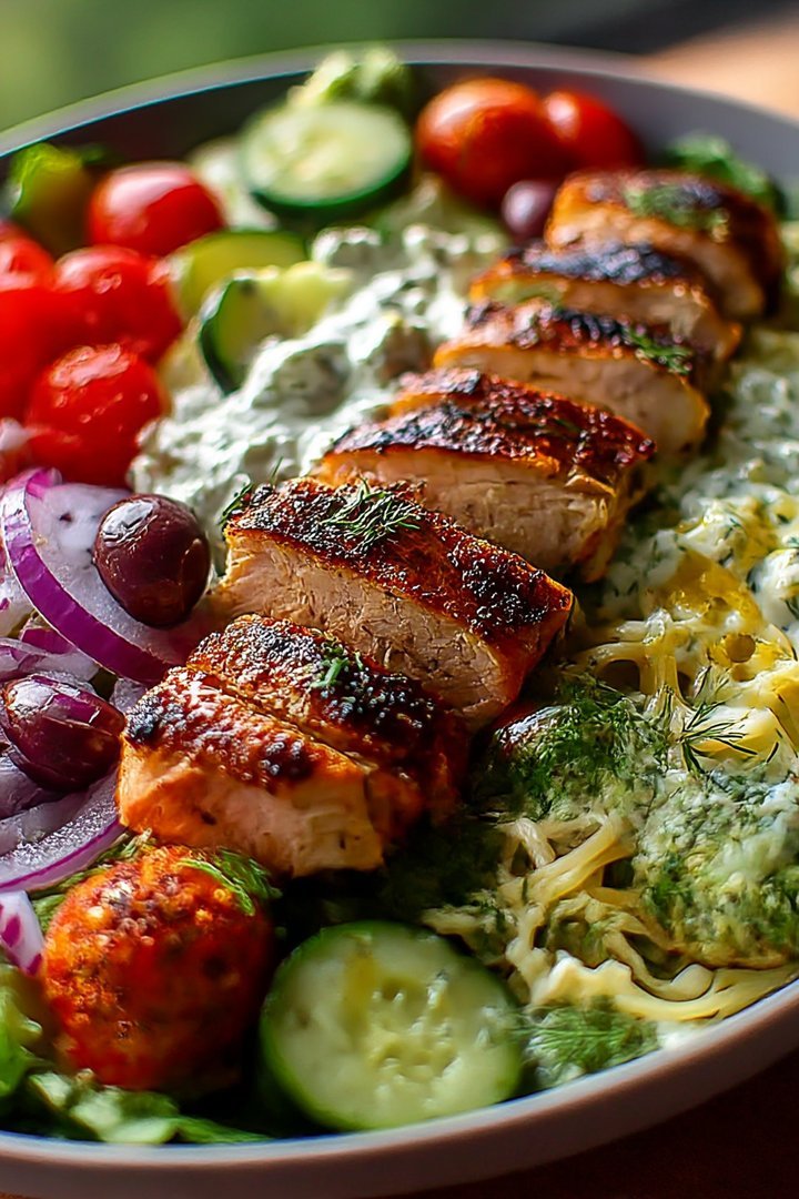 Grilled Chicken Greek Salad with Tzatziki image 2