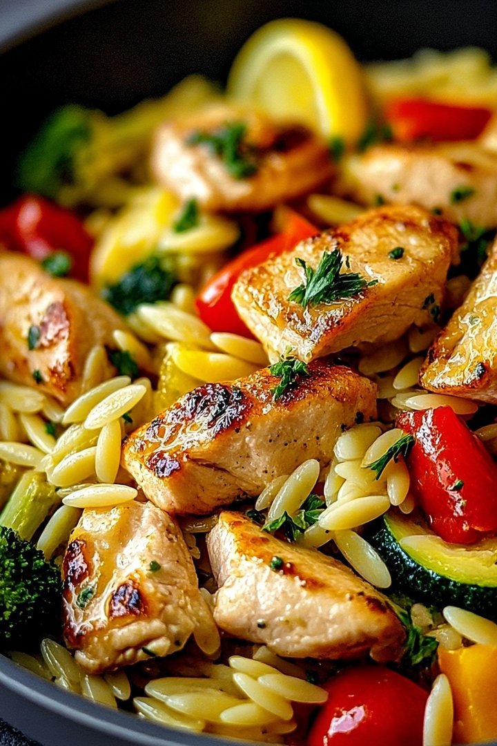 Lemon Chicken & Veggie Orzo Stir Fry Recipe image 2
