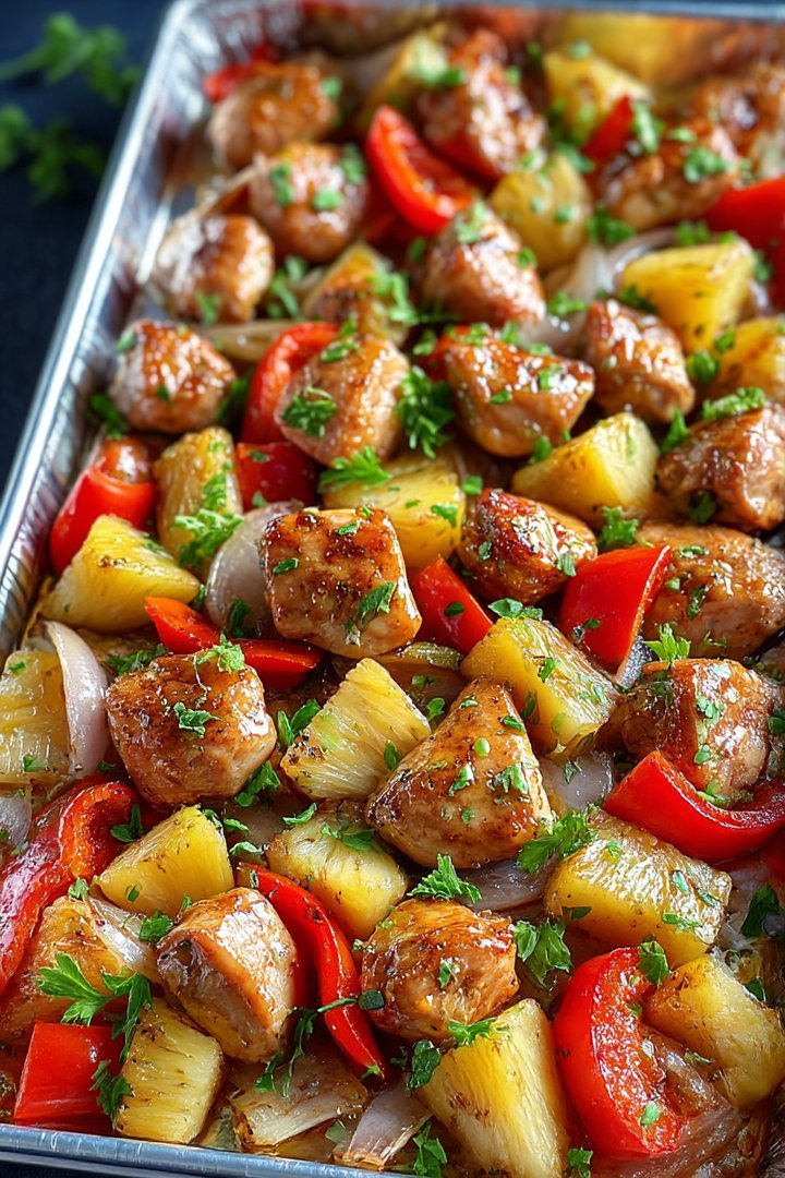 Sheet Pan Hawaiian Chicken with Pineapple and Peppers image 2
