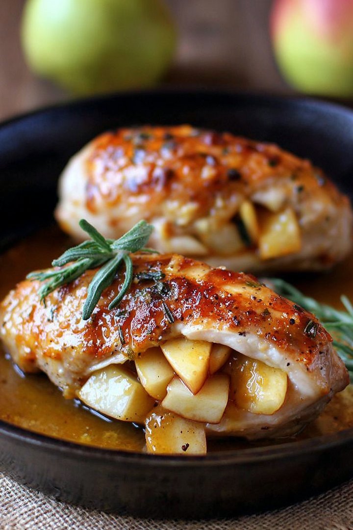 Apple and Brie Stuffed Chicken with Maple Dijon Glaze image 2