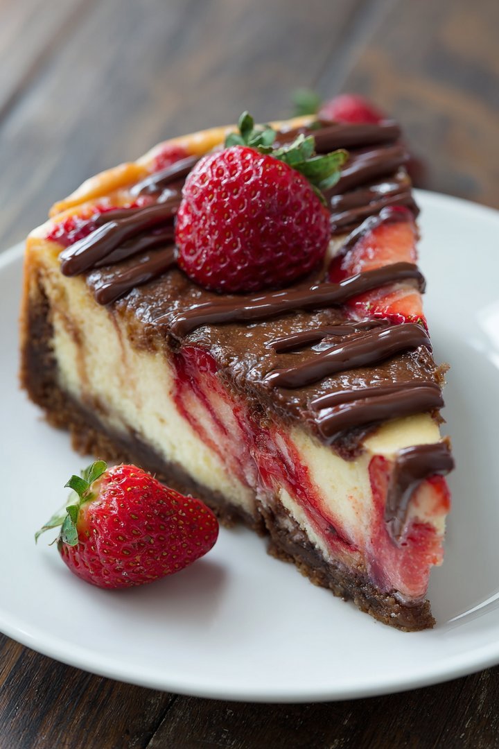 Chocolate Strawberry Swirl Cheesecake image 2