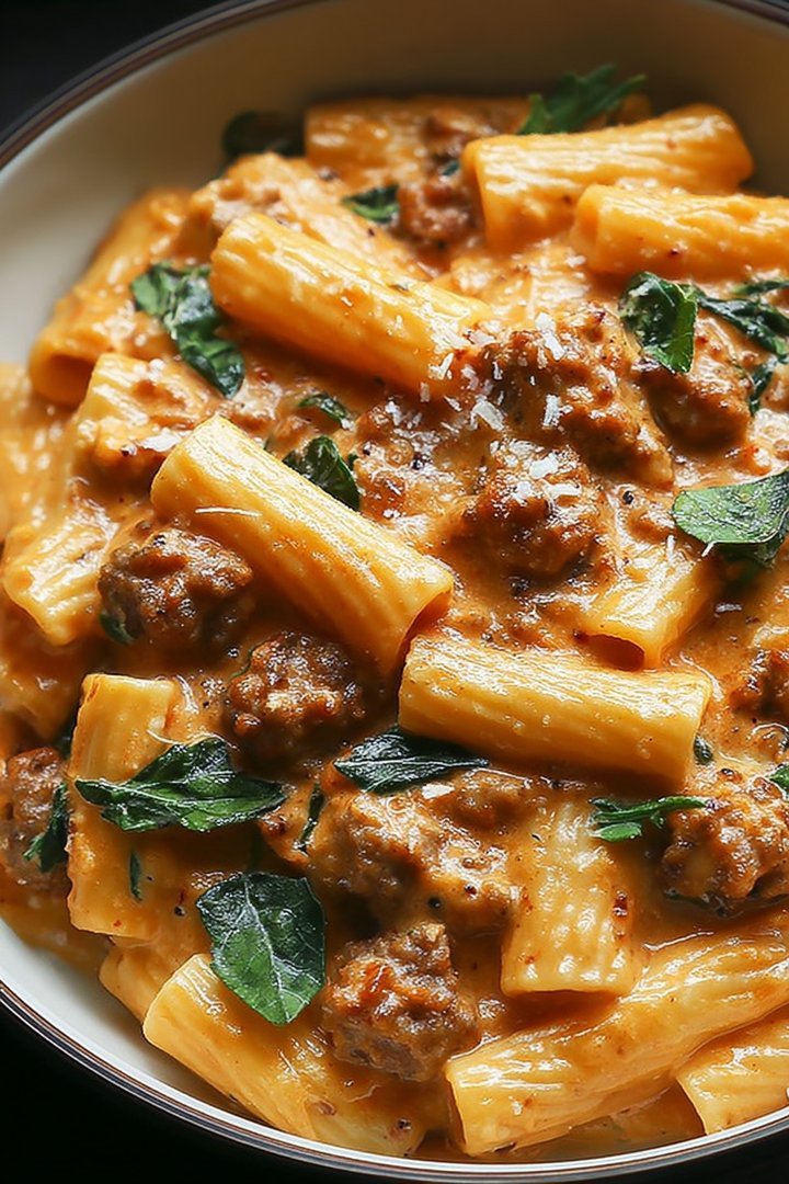 One-Pot Creamy Chicken Sausage Rigatoni Recipe image 2